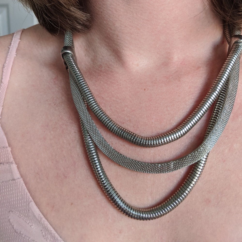 Silver rope necklace